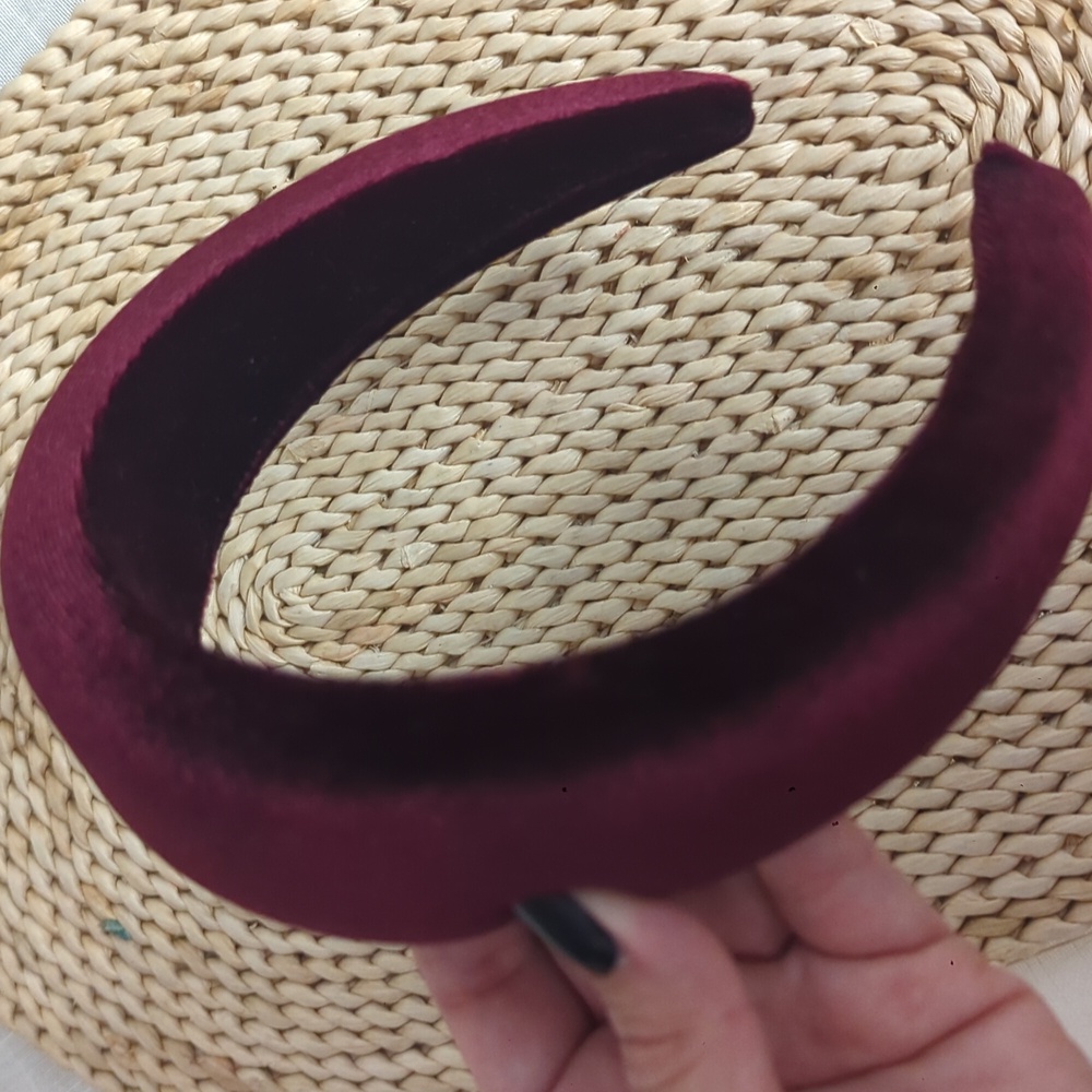 NWOT Burgundy Velvet Hairband